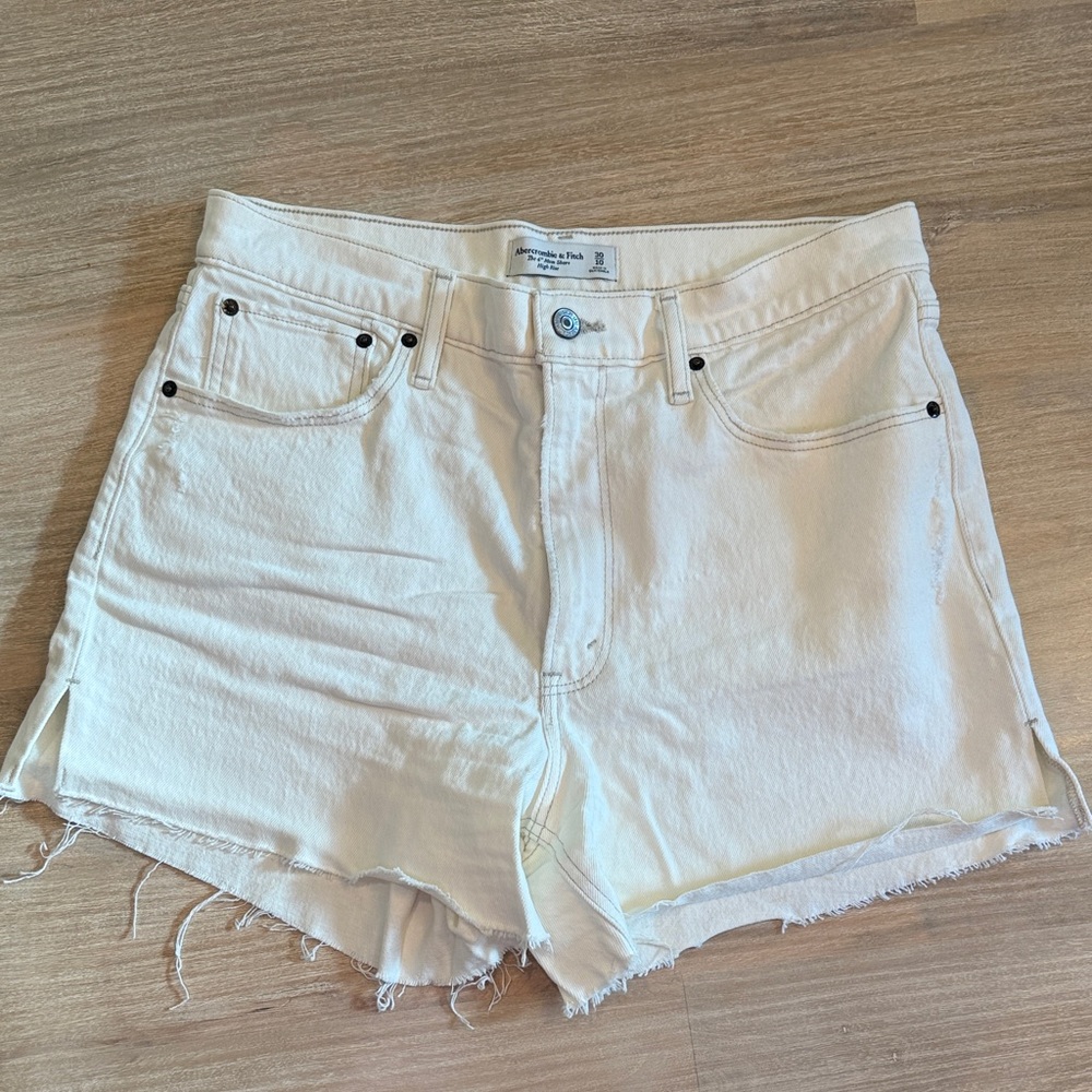 Abercrombie & Fitch Off-White Jean Shorts